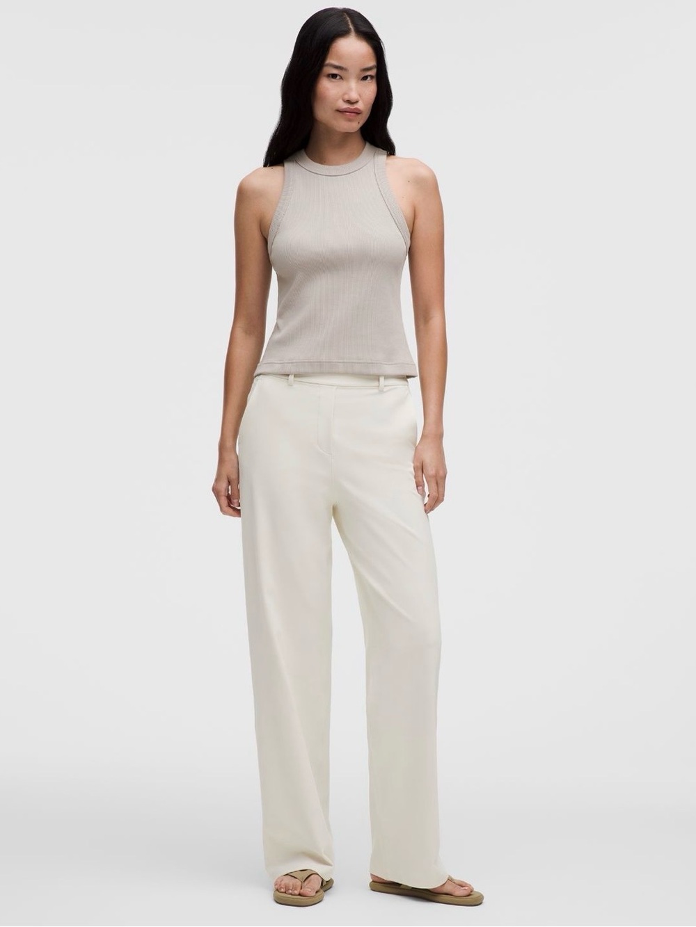 Lululemon Athletica Women's Day Drift, High-Rise Trousers in Cream - Regular